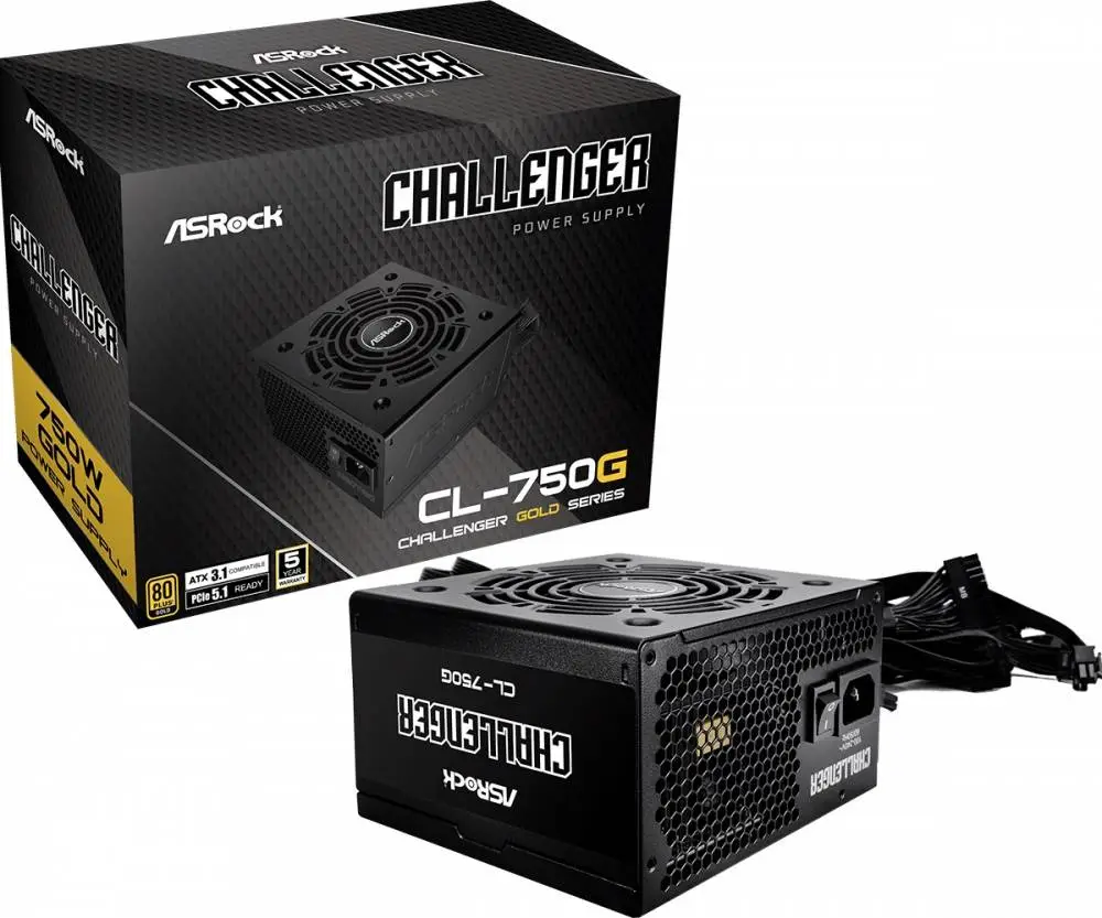 Захранване Asrock CL-750G Challenger 750W 80 Plus Gold ATX 3.1, PCIe 5.1 PSU