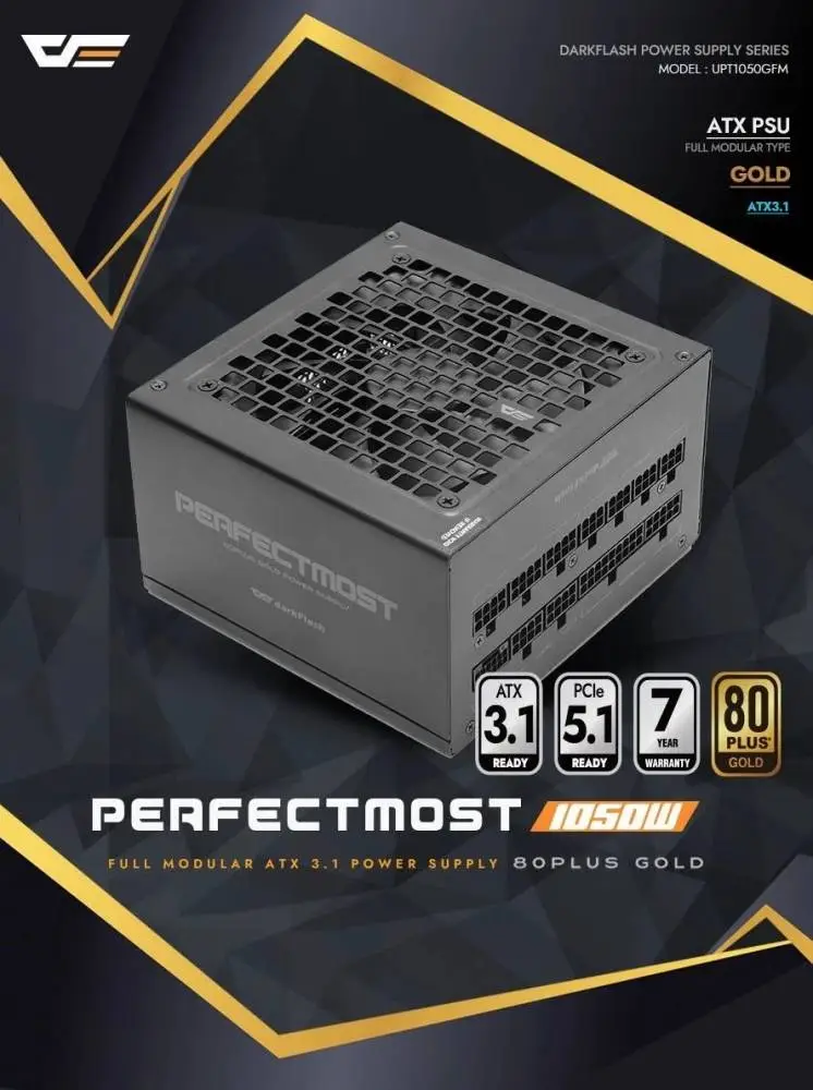 Захранване Darkflash PMT1050 A3 1050W Gold, Full Modular, ATX 3.1, PCIe 5.1 PSU