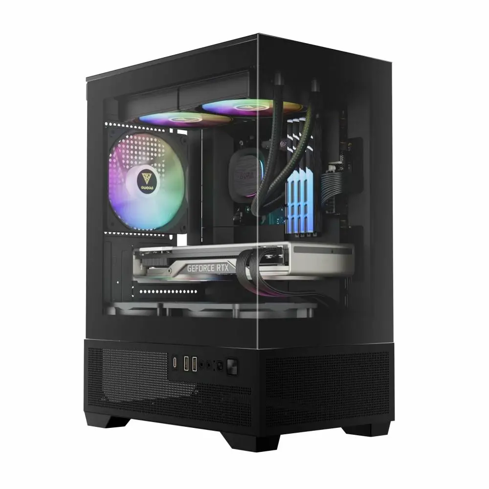 Кутия Gamdias AURA GC9M Elite Case mATX 3 x 120 mm A-RGB, USB-C, Tempered Glass