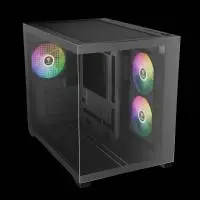 Кутия Gamdias AURA GC10M v2 Case mATX 3 x 120 mm A-RGB, USB-C, Tempered Glass