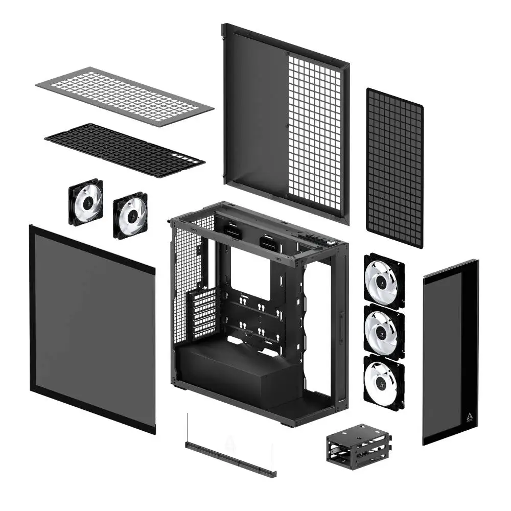 Кутия Arctic Xtender Black 5 x A-RGB Fans included Case E-ATX - ACPCC00015A