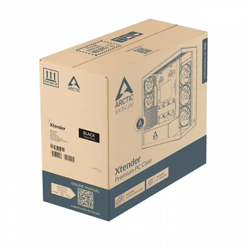 Кутия Arctic Xtender Black 5 x A-RGB Fans included Case E-ATX - ACPCC00015A