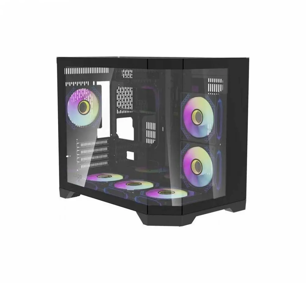 Кутия Aigo FT418 Black Case mATX 6 x 120 mm A-RGB fans included