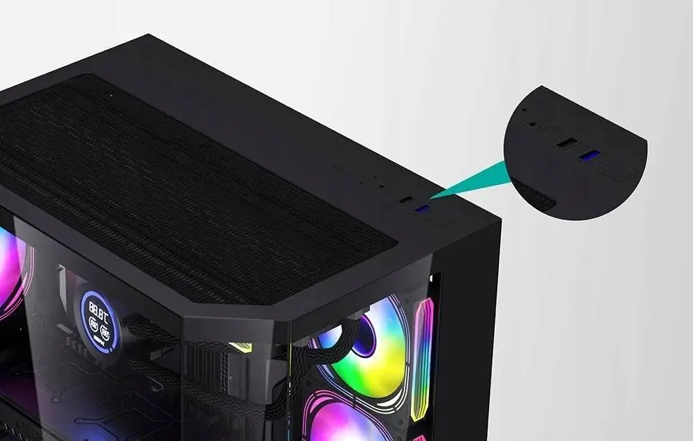 Кутия Aigo FT418 Black Case mATX 6 x 120 mm A-RGB fans included