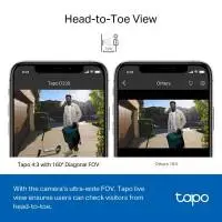 Видео звънец за врата Tapo D230S1, 2.4Ghz, 2K 5MP, Color Night Vision, акум.батерии, microSD
