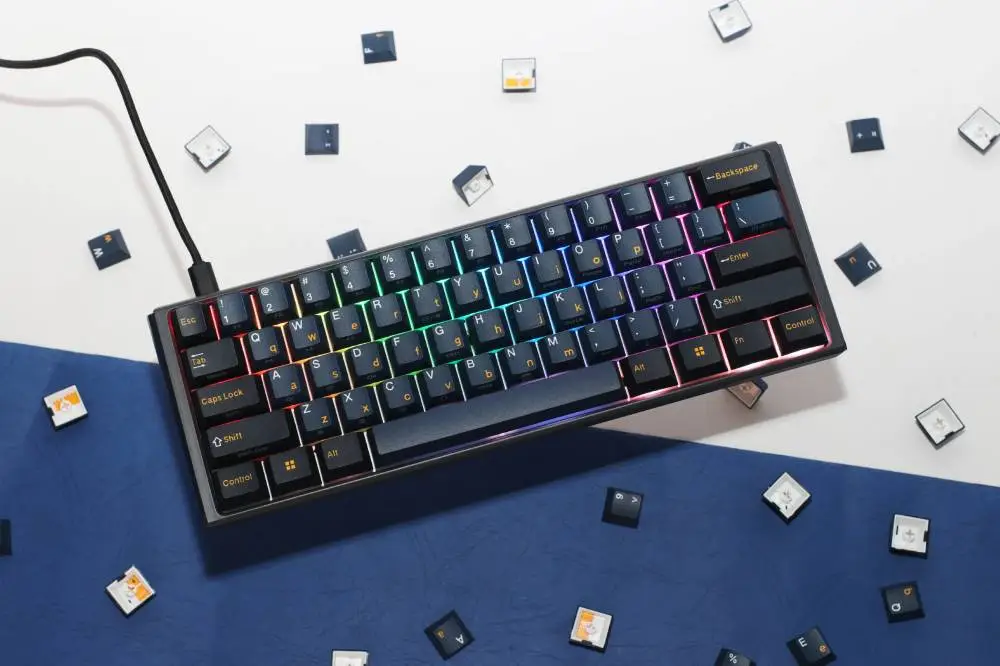 Ducky професионална геймърска механична клавиатура Professional Gaming Mechanical Keyboard One 3 Pro Mini Nazca Line - 8K, Cherry MX2A RGB Red [Linear]