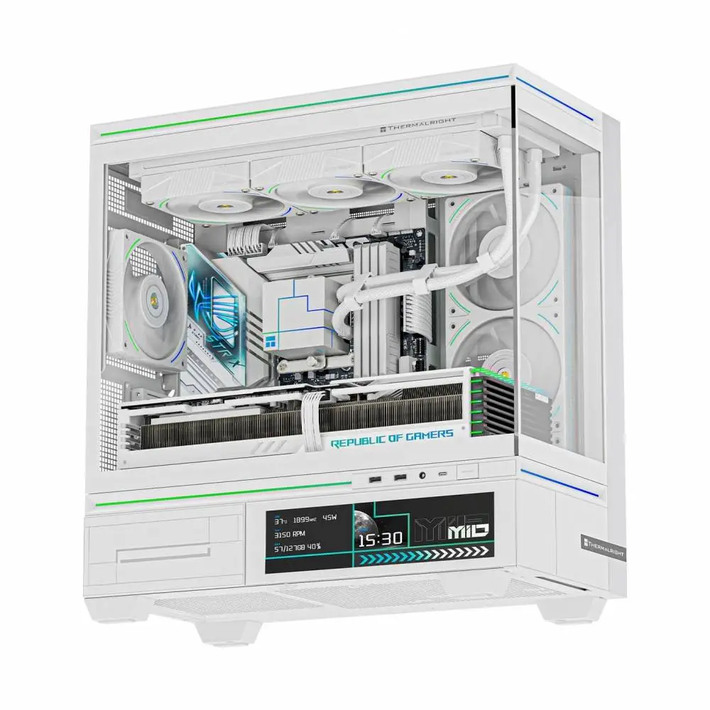 Кутия Thermalright TL-M10 White 9.16 inch LCD Display, USB-C, mATX Case