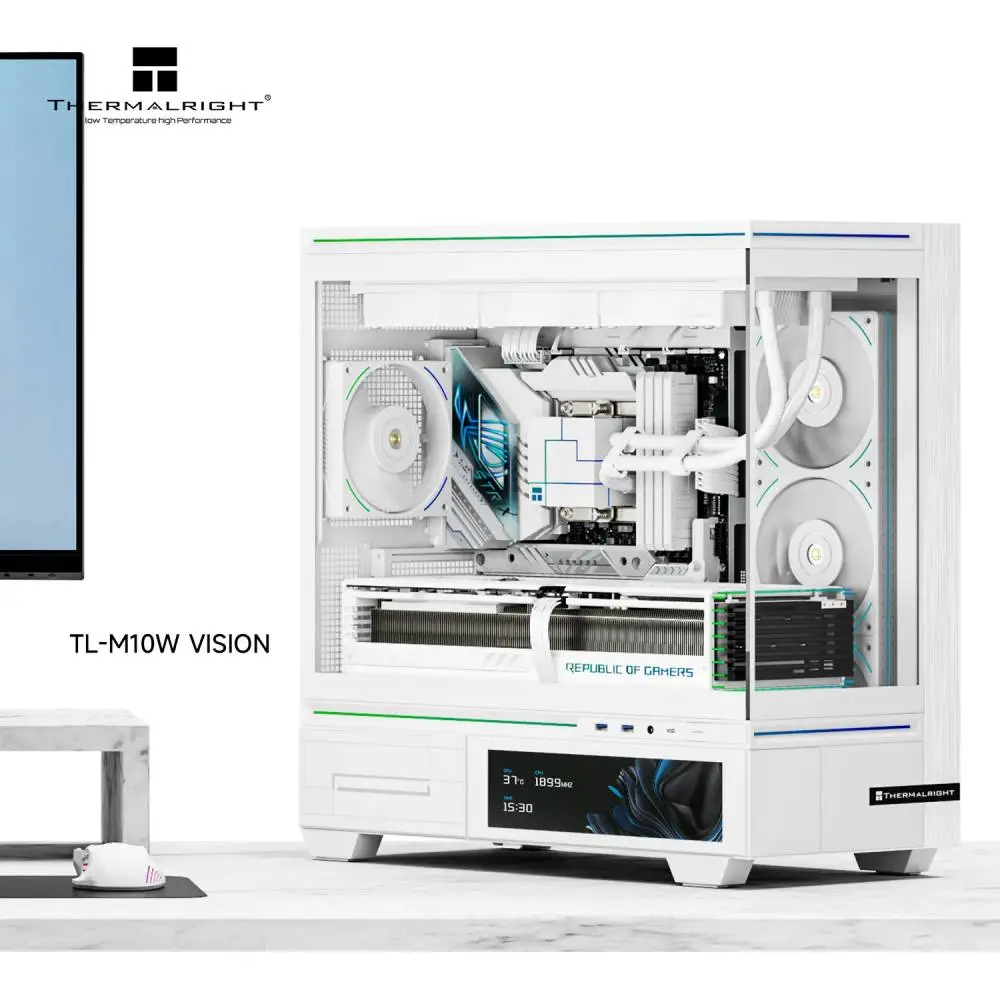 Кутия Thermalright TL-M10 White 9.16 inch LCD Display, USB-C, mATX Case