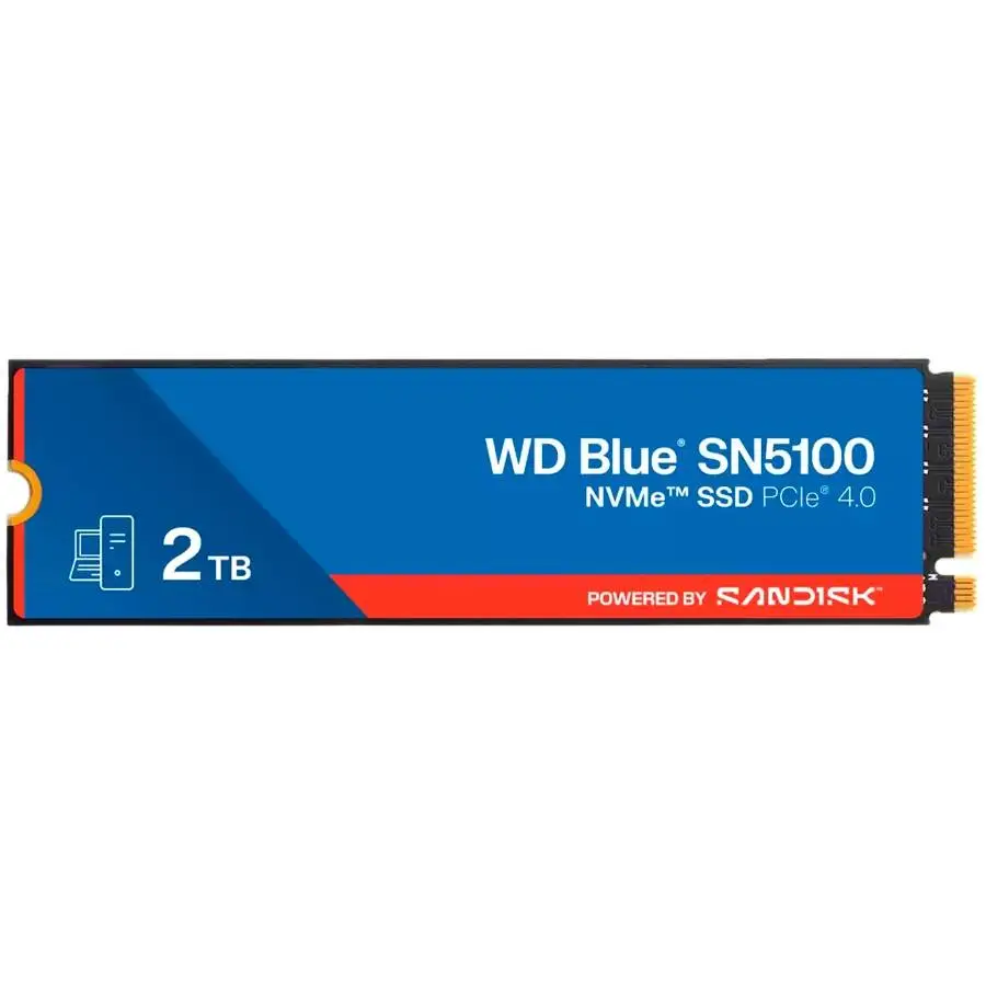 Диск SSD WD Blue SN5100 2TB M.2 2280 NVMe PCIe Gen 4.0 x4 - WDS200T5B0E-00CPE0
