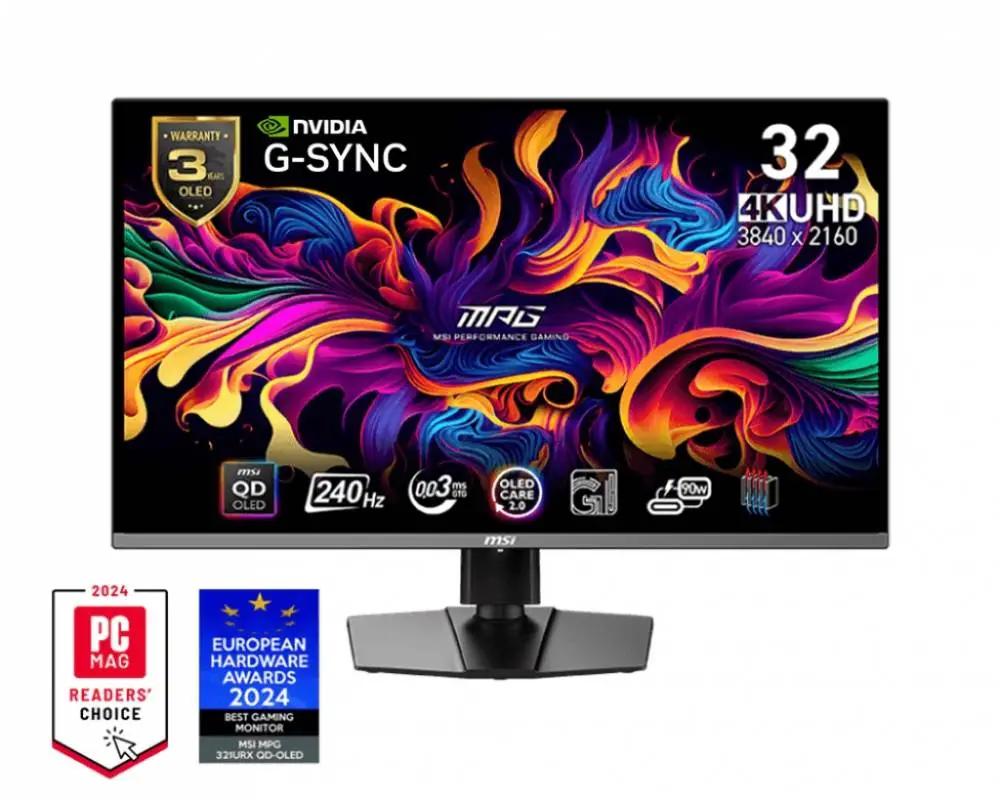 Монитор MSI MPG 321URX QD-OLED, 31.5", 4K QD-OLED 3840x2160, 240Hz, 0.03, DisplayHDR True Black 400, G-Sync Compatible 