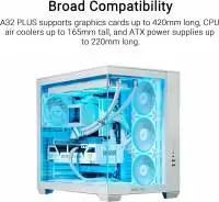 Кутия ASUS A32 PLUS TG White 4 x ARGB 120mm Fans - 90DC00S3-B19000