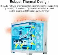 Кутия ASUS A32 PLUS TG White 4 x ARGB 120mm Fans - 90DC00S3-B19000