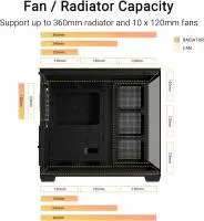 Кутия ASUS A32 PLUS TG Black 4 x ARGB 120mm Fans - 90DC00S0-B19000