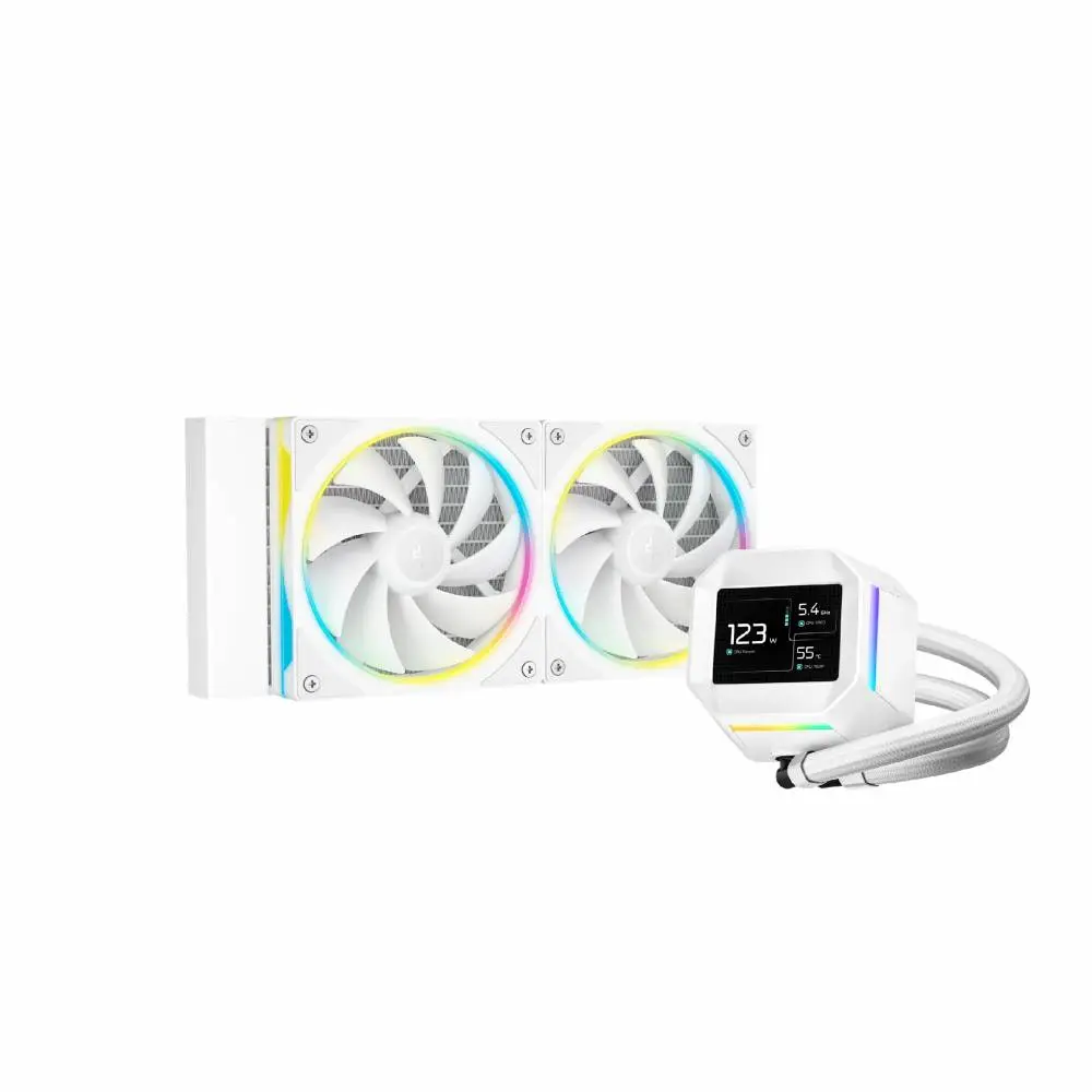 Охладител за процесор DeepCool LM240 WH Water Cooling, 2.4 inch IPS Display, Addressable RGB