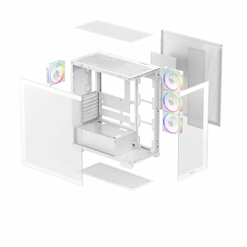 Кутия DeepCool CG580 4F WH V2 Case ATX, 4 x 120 mm ARGB Fans