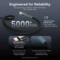 Vention кабел Cable - USB2.0 Type-C to Type-C - 5A Fast Charging, 240W, PD3.1, 1.2m -  CTYBAV