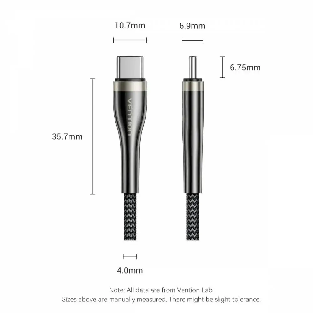 Vention кабел Cable - USB2.0 Type-C to Type-C - 5A Fast Charging, 240W, PD3.1, 1.2m -  CTYBAV