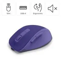 HAMA Безжична оптична мишка WM-500 Recharge, 6 бут.,800/1200/1600 dpi, безшумна, лилаво