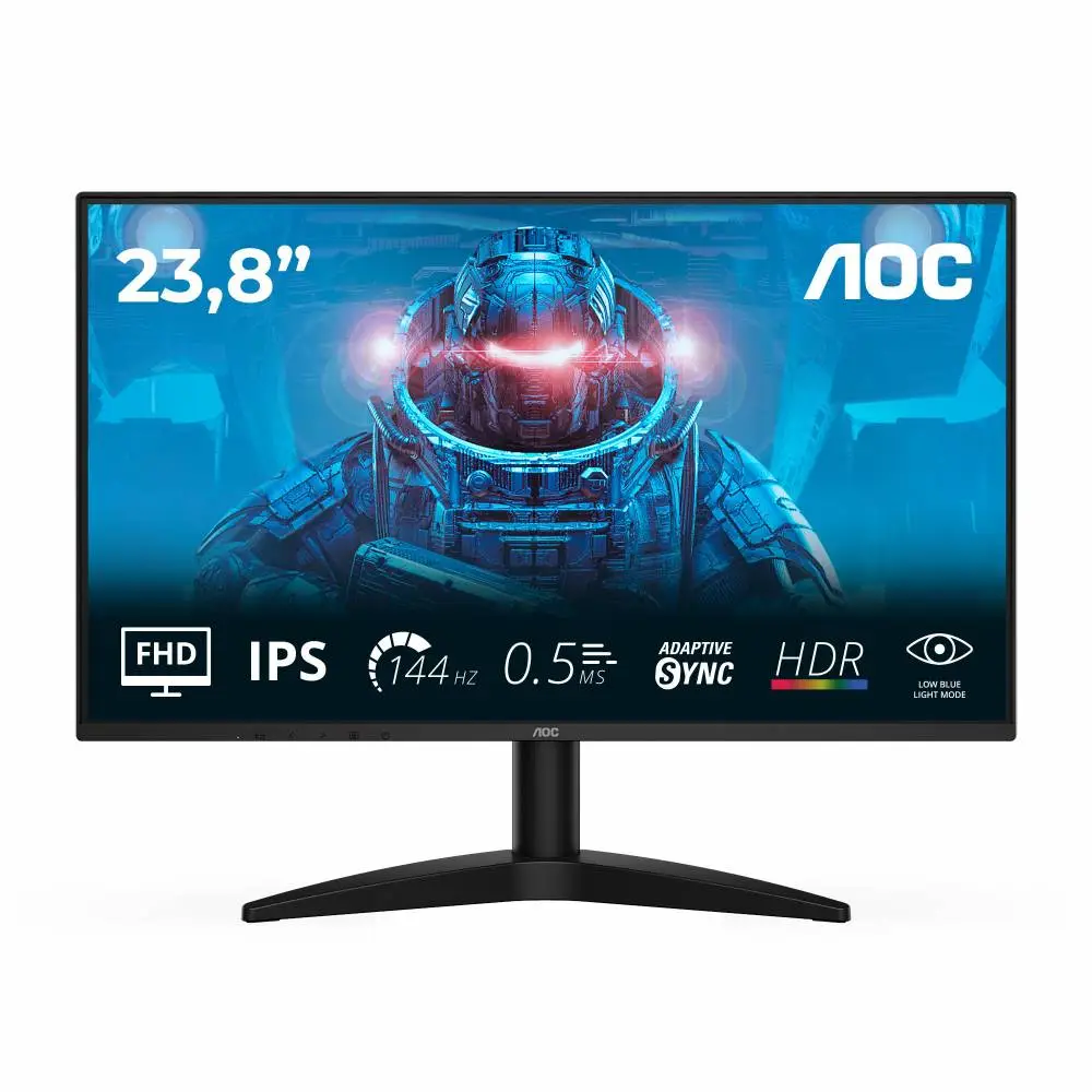 Монитор, AOC 24B36X, 23.8" IPS WLED, FHD 1920x1080, 144Hz, 0.5ms MPRT, Adaptive Sync, FlickerFree, Low Blue Light, HDMI, DP