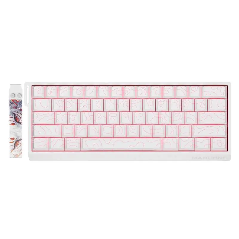 Madlions професионална геймърска механична клавиатура Professional Gaming Mechanical Keyboard MAD 60 HE Flagship V2 - 8K, Magnetic Amber Pro Switches - White