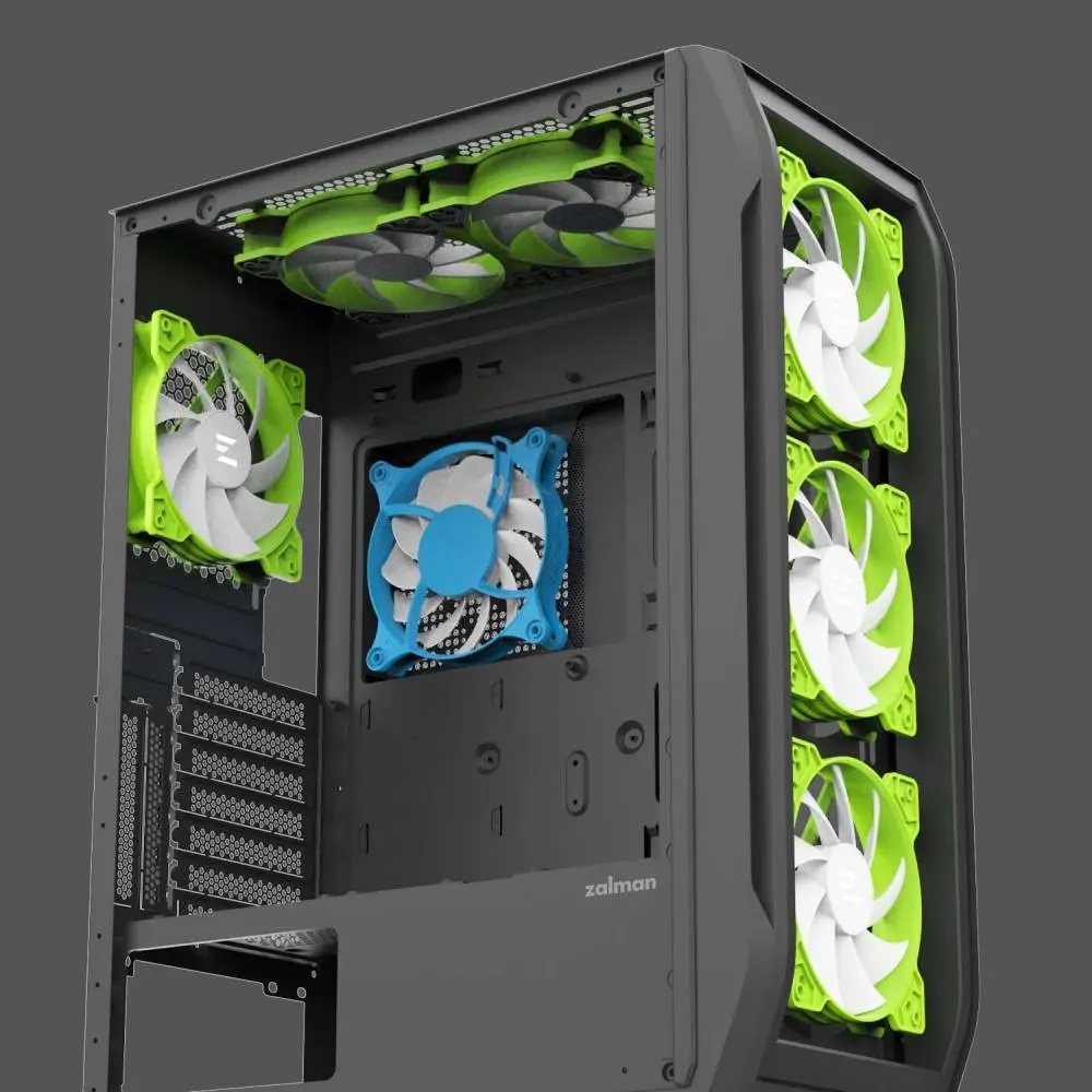 Кутия Zalman N7 PLUS Case ATX - 7 fans included, Tempered Glass
