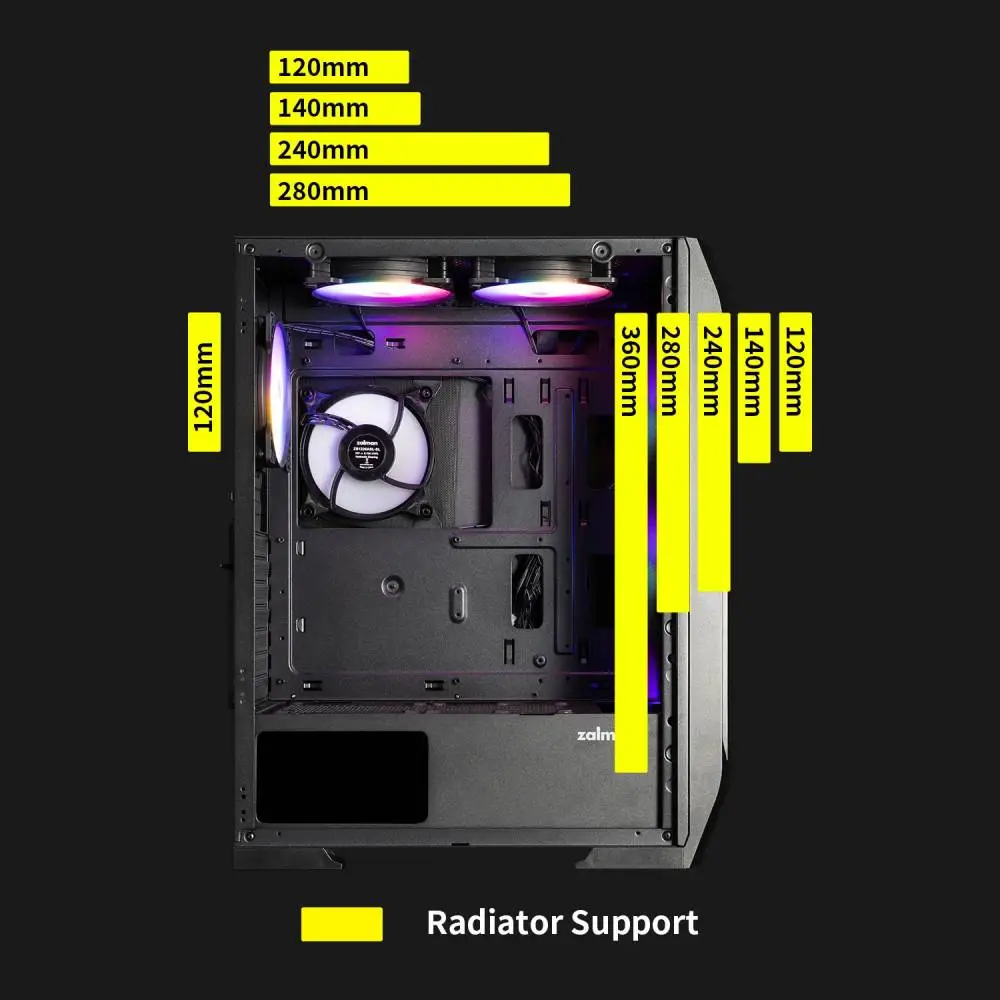 Кутия Zalman N7 PLUS Case ATX - 7 fans included, Tempered Glass