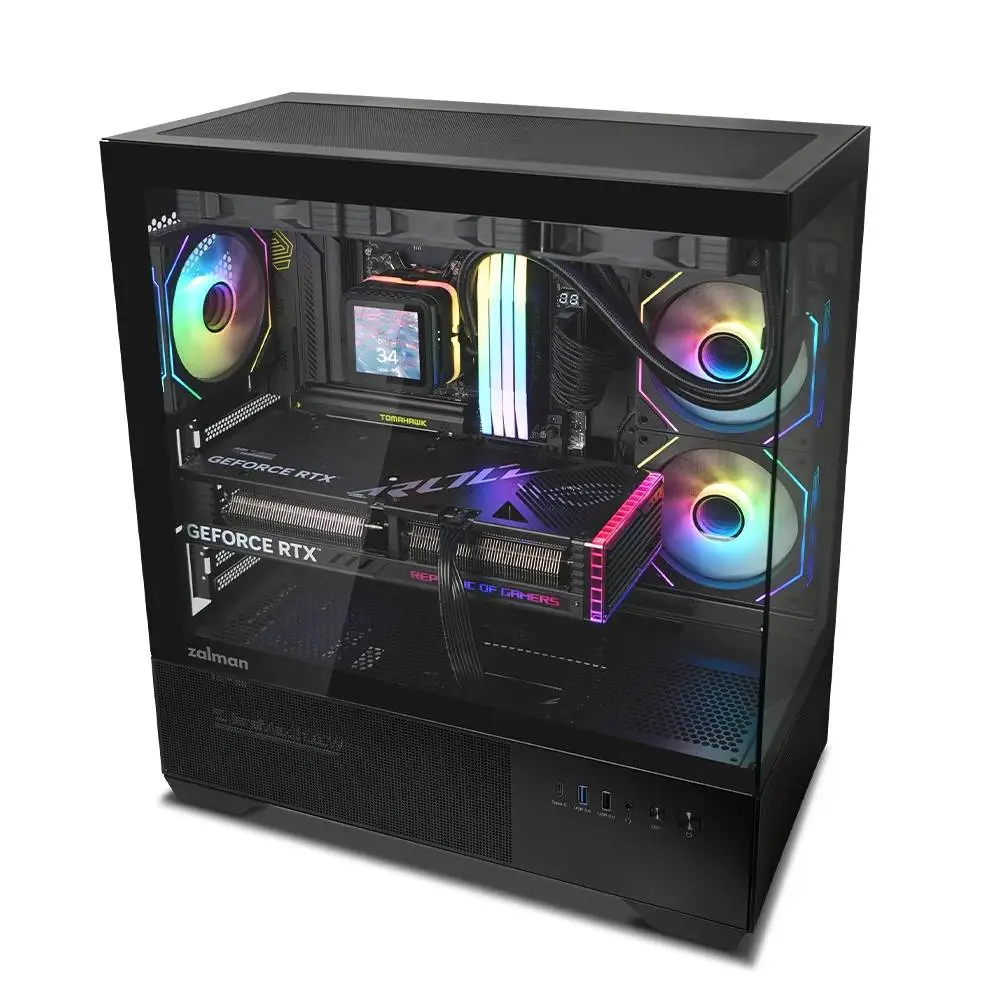 Кутия Zalman Chronix BLACK Case ATX 3 x 120 mm A-RGB, USB-C, Tempered Glass