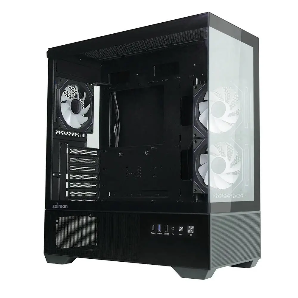Кутия Zalman Chronix BLACK Case ATX 3 x 120 mm A-RGB, USB-C, Tempered Glass