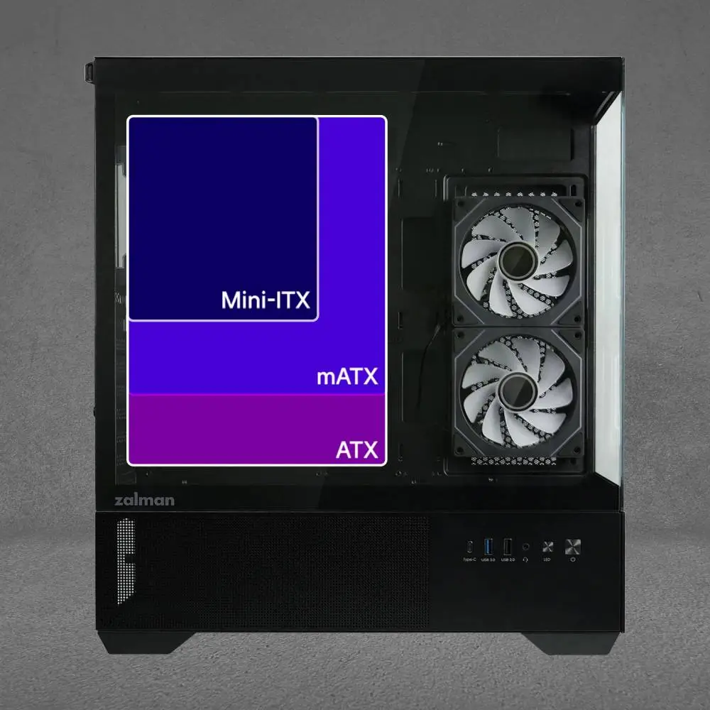 Кутия Zalman Chronix BLACK Case ATX 3 x 120 mm A-RGB, USB-C, Tempered Glass