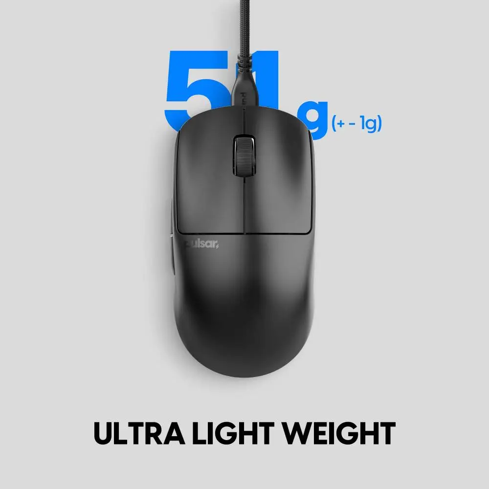 Pulsar професионална геймърска мишка Wired Gaming Mouse X2 Wired Size2 Black