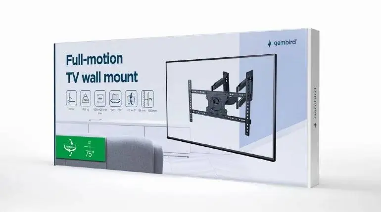 Gembird стенна стойка за телевизор TV Mount - WM-75ST-02 - 32"-75", 45.5 kg