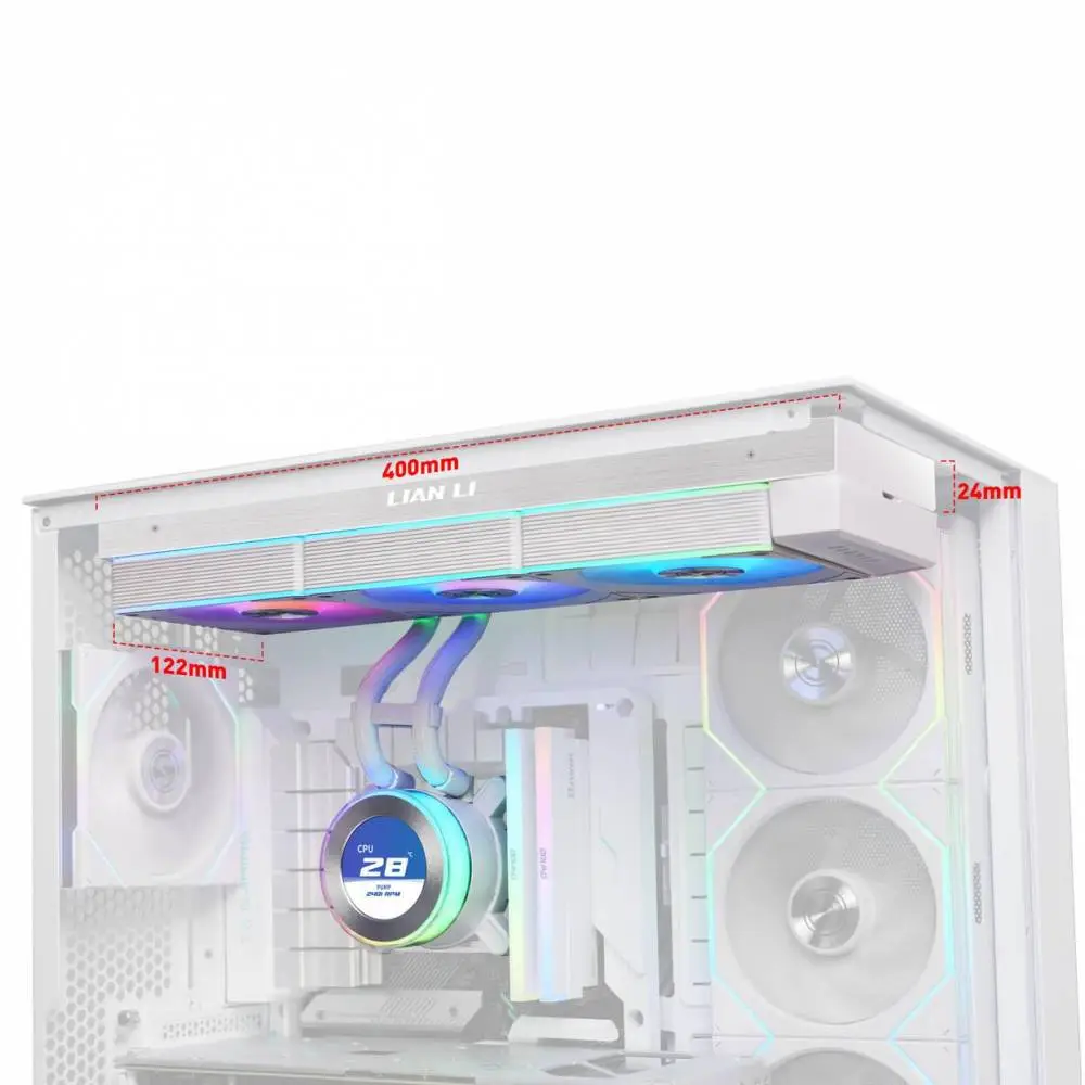 Охладител за процесор Lian Li HydroShift II LCD-C 360CL ARGB - Бял