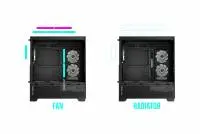 Gamdias кутия Case mATX - AURA GC12 ARGB BK - 6 x 120 mm A-RGB, USB-C, Tempered Glass