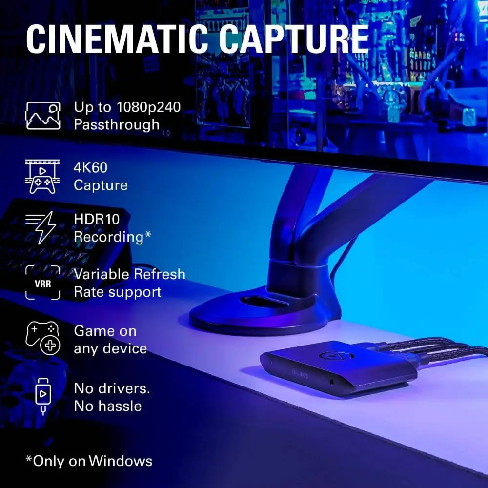 Външен кепчър ELGATO 4K S HDR10, VRR, USB-C