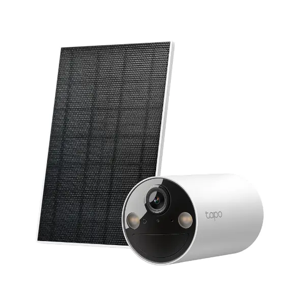 TP LINK C410-kit включва:  IP Camera tapo C410 + tapo A201 соларен панел