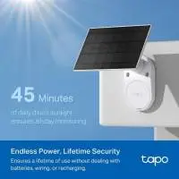 TP LINK C410-kit включва:  IP Camera tapo C410 + tapo A201 соларен панел