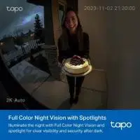 TP LINK нтелигентен видео звънец за врата Tapo D210, 2K QHD (2560&times;1440),160&deg; зрителен ъгъл, microSD до 512 GB, 2.4Ghz, AI-разпознаване