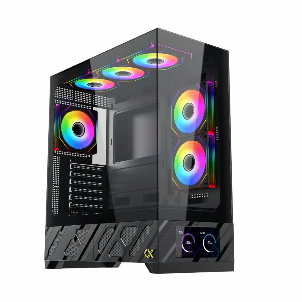 Кутия Xigmatek Alphard Pro, 6 inch LCD Display, 6 ARGB Fans Case E-ATX
