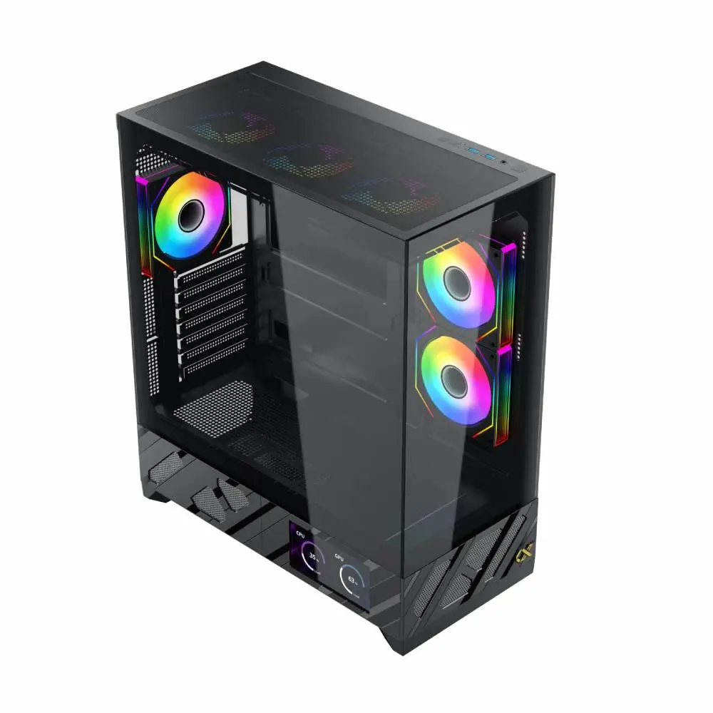 Кутия Xigmatek Alphard Pro, 6 inch LCD Display, 6 ARGB Fans Case E-ATX