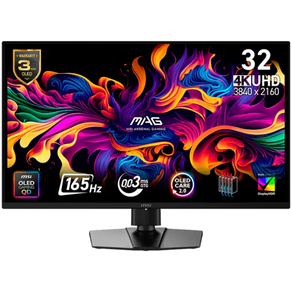 Геймърски монитор MSI MAG 322UP QD-OLED E16, 31.5", 3840 x 2160, 165Hz, 0.03ms - (MAG_322UP_QD-OLED_E16)