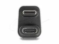 Delock Адаптер USB-C мъжко към женско USB-C, под  180&deg; ,  40 Gbps PD 3.1 240 W ,  U-образен 8K 60 Hz metal