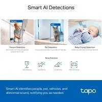 TP LINK Домашна охранителна камера с AI, 3K 5MP (2880&times;1620 px), H.264, microSD, 2.4 GHz Wi-Fi