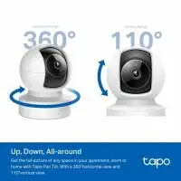 IP камера куполна TP-Link Tapo C222, 2560x1440@30fps, Pan/Tilt, H.264, microSD, Wi-Fi, аудио, RJ-45