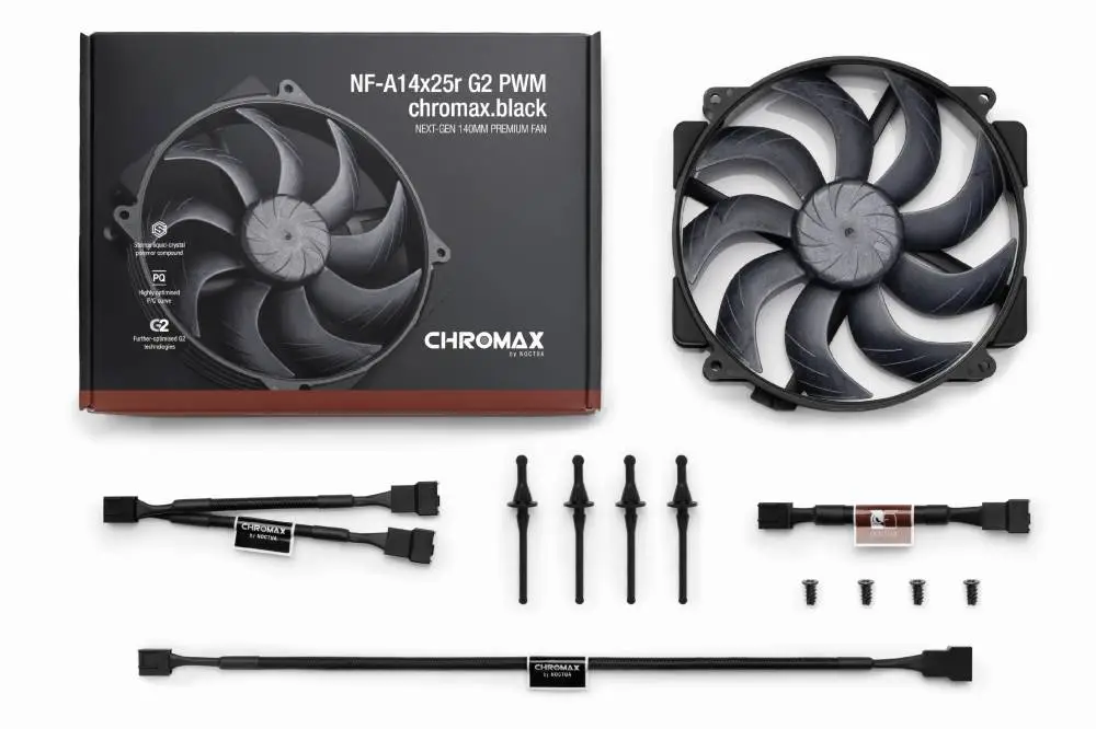 Вентилатор Noctua NF-A14x25r G2 PWM chromax.black Fan 140mm