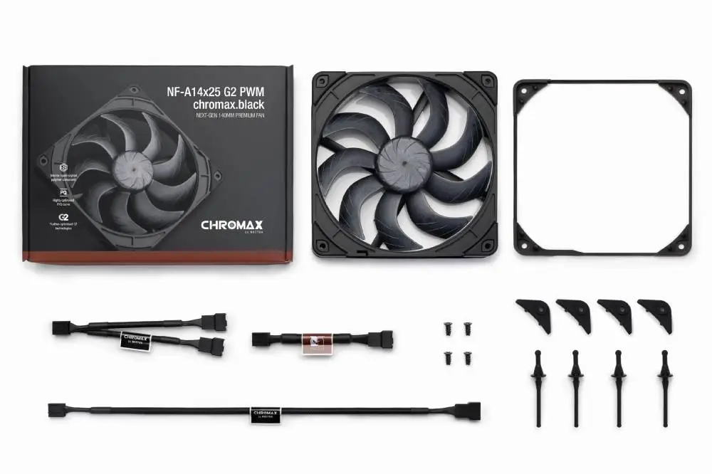 Вентилатор Noctua A14x25 G2 PWM chromax.black Fan 140mm 