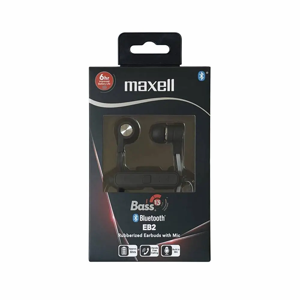 Слушалки с микрофон тапи блутут B13-EB2  BASS 13 черни MAXELL