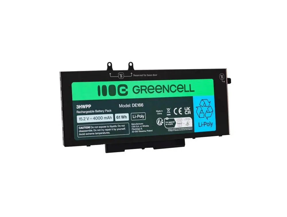 Батерия за лаптоп  DELL 33YDH Dell Latitude 5400, 5401, 5410, 5411, 5500, 5501, 5510, 5511, 7591  15,2V  4000mAh GREEN CELL