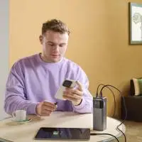 HAMA Външна батерия &bdquo;High Power&ldquo;, 200 W, 24000 mAh, 2x USB-C, USB-A, бързо зареждане