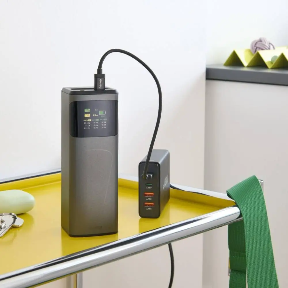 HAMA Външна батерия &bdquo;High Power&ldquo;, 200 W, 24000 mAh, 2x USB-C, USB-A, бързо зареждане