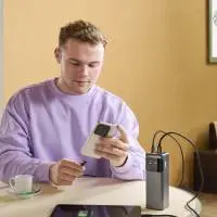 HAMA Външна батерия &bdquo;High Power&ldquo;, 200 W, 24000 mAh, 2x USB-C, USB-A, бързо зареждане